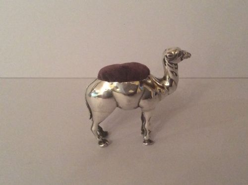 ANTIQUE SOLID SILVER CAMEL PIN CUSHION - ADDITIONAL PHOTO 1