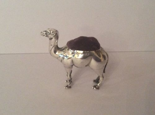 ANTIQUE SOLID SILVER CAMEL PIN CUSHION - ADDITIONAL PHOTO 2