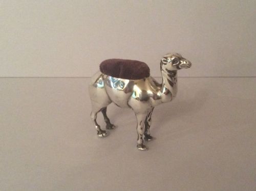 ANTIQUE SOLID SILVER CAMEL PIN CUSHION - ADDITIONAL PHOTO 3
