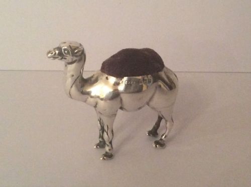 ANTIQUE SOLID SILVER CAMEL PIN CUSHION - ADDITIONAL PHOTO 4