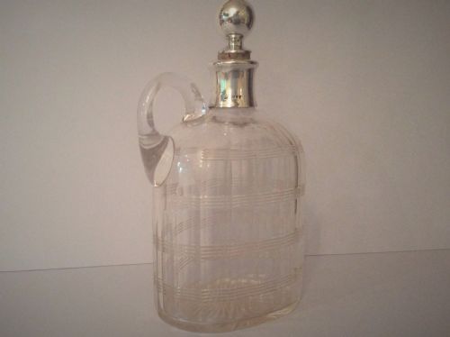 ANTIQUE SILVER MOUNTED VICTORIAN FLAGON OR FLASK - ADDITIONAL PHOTO 3