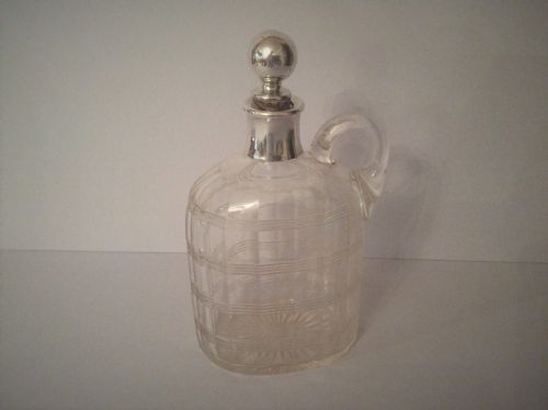 ANTIQUE SILVER MOUNTED VICTORIAN FLAGON OR FLASK - ADDITIONAL PHOTO 4