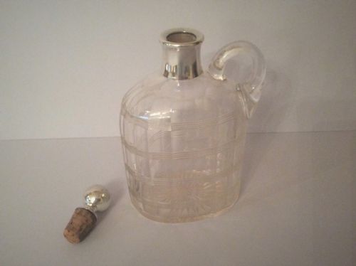 ANTIQUE SILVER MOUNTED VICTORIAN FLAGON OR FLASK - ADDITIONAL PHOTO 5