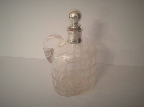 antique silver mounted victorian flagon or flask - CATEGORY: ANTIQUE SILVER - DATED VICTORIAN