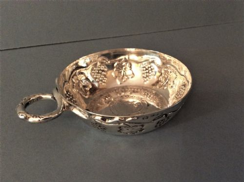 ANTIQUE SOLID SILVER WINE TASTER WITH GLASS LINING - ADDITIONAL PHOTO 5