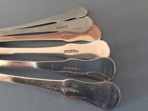 SET OF SIX NEWCASTLE ANTIQUE SILVER SERVING TABLESPOONS - ADDITIONAL PHOTO 1