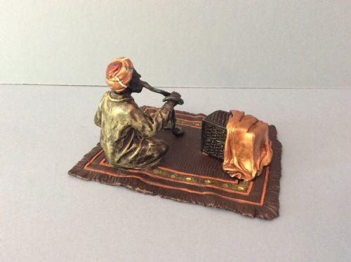 ANTIQUE BERGMAN BRONZE SNAKE CHARMER - ADDITIONAL PHOTO 2