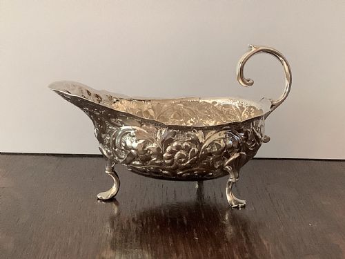 antique victorian solid silver cream jug boat - CATEGORY: ANTIQUE SILVER - DATED VICTORIAN