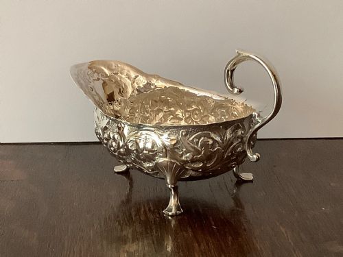 ANTIQUE VICTORIAN SOLID SILVER CREAM JUG BOAT - ADDITIONAL PHOTO 5