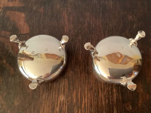 PAIR OF ANTIQUE GEORGIAN SOLID SILVER SALTS 1763 - ADDITIONAL PHOTO 1