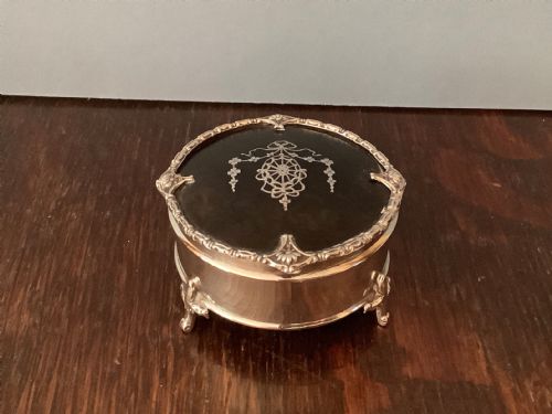 ANTIQUE SOLID SILVER TRINKET BOX - ADDITIONAL PHOTO 1