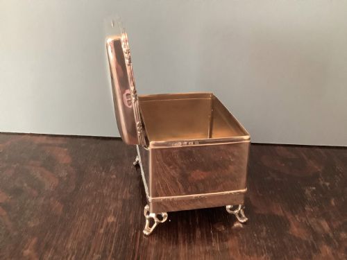 ANTIQUE EDWARDIAN SOLID SILVER JEWELLERY BOX OR CASKET - ADDITIONAL PHOTO 5