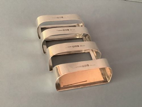 SET OF FOUR SILVER SAMPSON MORDAN NAPKIN HOLDERSNAME PLACE MARKERS - ADDITIONAL PHOTO 2