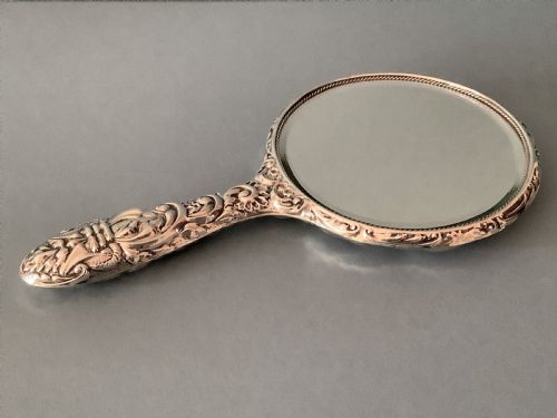 SOLID SILVER HAND MIRROR - ADDITIONAL PHOTO 3