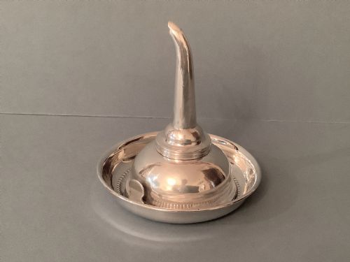 antique solid silver georgian 3part wine funnel and stand - CATEGORY: ANTIQUE SILVER - DATED GEORGIAN