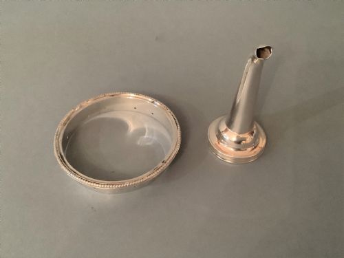 ANTIQUE SOLID SILVER GEORGIAN 3PART WINE FUNNEL AND STAND - ADDITIONAL PHOTO 5