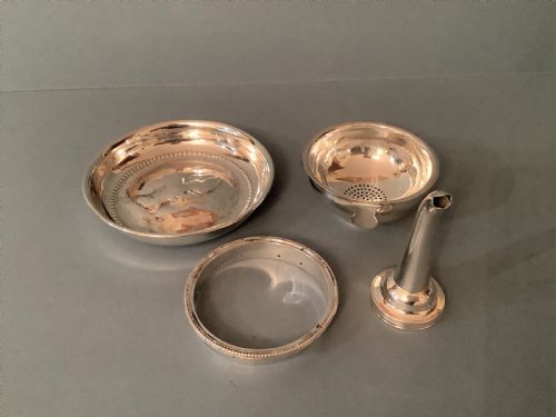 ANTIQUE SOLID SILVER GEORGIAN 3PART WINE FUNNEL AND STAND - ADDITIONAL PHOTO 6