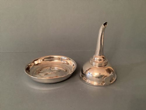 ANTIQUE SOLID SILVER GEORGIAN 3PART WINE FUNNEL AND STAND - ADDITIONAL PHOTO 10