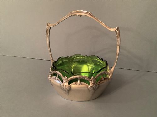 antique wmf art nouveau silver plated basket - CATEGORY: ANTIQUE SILVER - DATED 1900