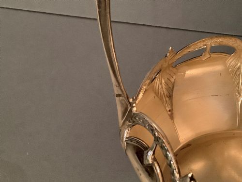 ANTIQUE WMF ART NOUVEAU SILVER PLATED BASKET - ADDITIONAL PHOTO 2