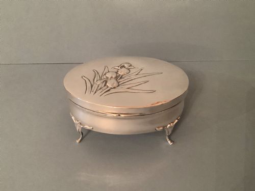 antique solid silver art nouveau jewellery box - CATEGORY: ANTIQUE SILVER - DATED EDWARDIAN