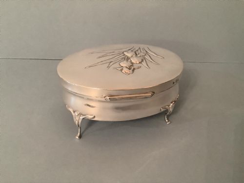 ANTIQUE SOLID SILVER ART NOUVEAU JEWELLERY BOX - ADDITIONAL PHOTO 4