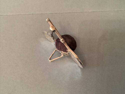 ANTIQUE SILVER TENNIS RACQUET PIN CUSHION 1912 - ADDITIONAL PHOTO 3