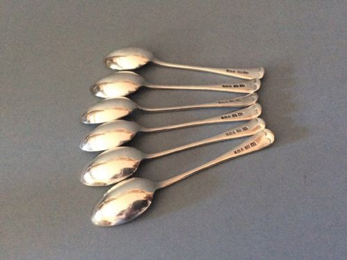 SET OF 6 ANTIQUE SOLID SILVER BRIGHT CUT TEASPOONS - ADDITIONAL PHOTO 1