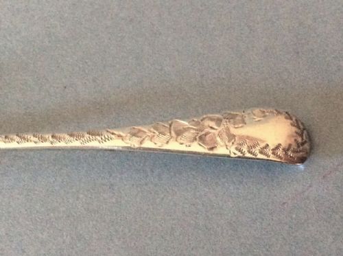 SET OF 6 ANTIQUE SOLID SILVER BRIGHT CUT TEASPOONS - ADDITIONAL PHOTO 3
