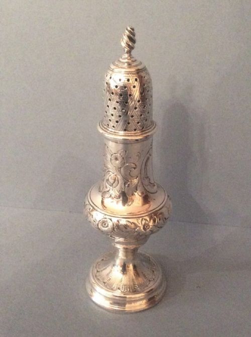 ANTIQUE GEORGIAN SOLID SILVER CASTER - ADDITIONAL PHOTO 1