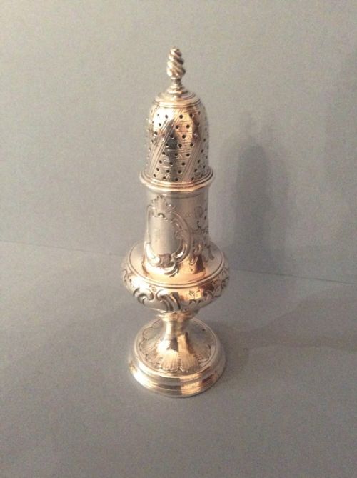 ANTIQUE GEORGIAN SOLID SILVER CASTER - ADDITIONAL PHOTO 2