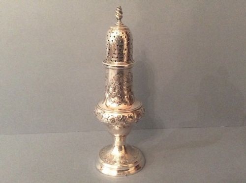antique georgian solid silver caster - CATEGORY: ANTIQUE SILVER - DATED 18TH CENTURY