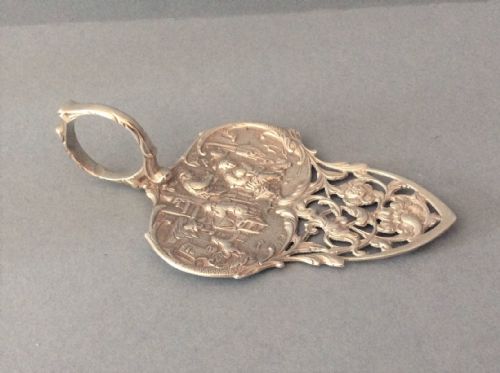 PRETTY ANTIQUE SOLID SILVER CAKE SLICE - ADDITIONAL PHOTO 2