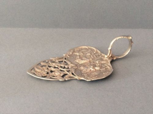 PRETTY ANTIQUE SOLID SILVER CAKE SLICE - ADDITIONAL PHOTO 4