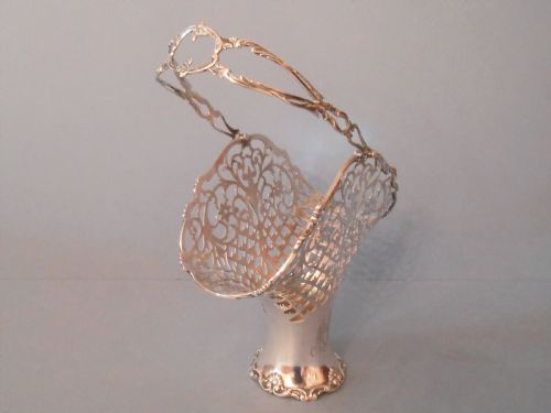ANTIQUE EDWARDIAN SOLID SILVER BASKET 1908 - ADDITIONAL PHOTO 3