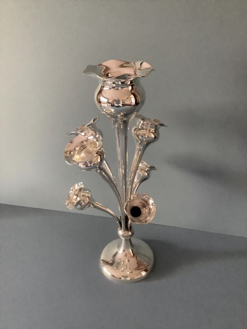ANTIQUE EDWARDIAN SOLID SILVER 7VASE EPERGNE - ADDITIONAL PHOTO 5