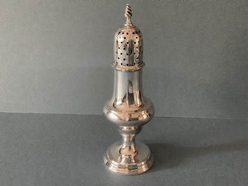 ELEGANT ANTIQUE GEORGIAN SOLID SILVER SUGAR CASTER - ADDITIONAL PHOTO 1