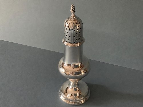 ELEGANT ANTIQUE GEORGIAN SOLID SILVER SUGAR CASTER - ADDITIONAL PHOTO 2