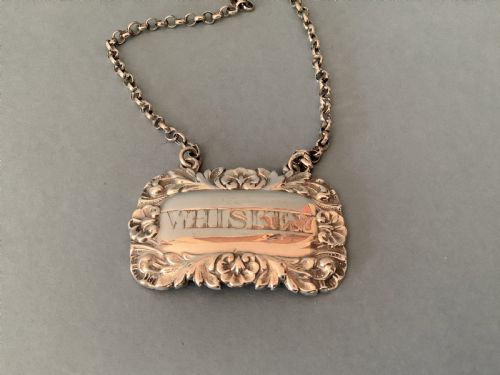 ANTIQUE VICTORIAN SOLID SILVER WHISKEY LABEL - ADDITIONAL PHOTO 2