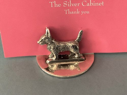 ANTIQUE SILVER MENU HOLDERS FOX AND HOUNDS - ADDITIONAL PHOTO 7