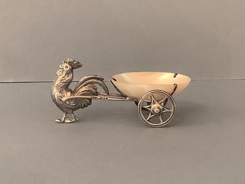 NOVELTY EDWARDIAN SOLID SILVER SALT CART - ADDITIONAL PHOTO 1