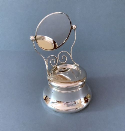 ANTIQUE SOLID SILVER NOVELTY JEWELLERY BOX - ADDITIONAL PHOTO 4