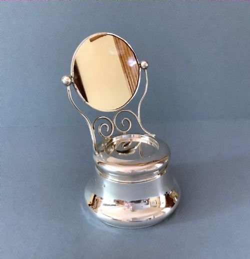 ANTIQUE SOLID SILVER NOVELTY JEWELLERY BOX - ADDITIONAL PHOTO 1