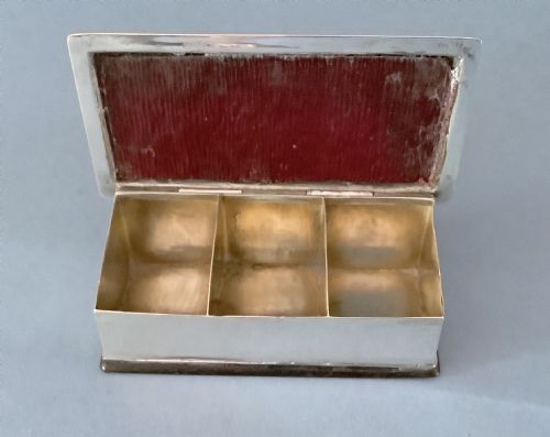 ANTIQUE SILVER TRIPLE STAMP BOX - ADDITIONAL PHOTO 2