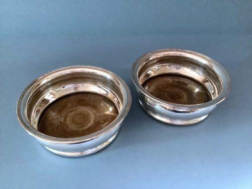 PAIR OF OLD SHEFFIELD PLATE COASTERS - ADDITIONAL PHOTO 2