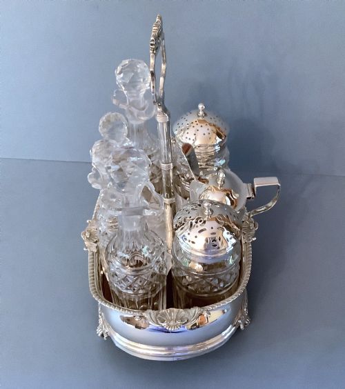 ANTIQUE GEORGIAN SILVER 7BOTTLE CRUET 1813 - ADDITIONAL PHOTO 3