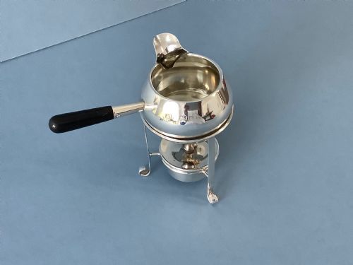 antique edwardian silver brandy warmer with stand - CATEGORY: ANTIQUE SILVER - DATED EDWARDIAN