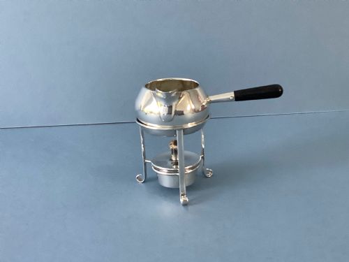 ANTIQUE EDWARDIAN SILVER BRANDY WARMER WITH STAND - ADDITIONAL PHOTO 3
