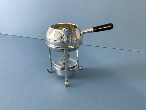 ANTIQUE EDWARDIAN SILVER BRANDY WARMER WITH STAND - ADDITIONAL PHOTO 4