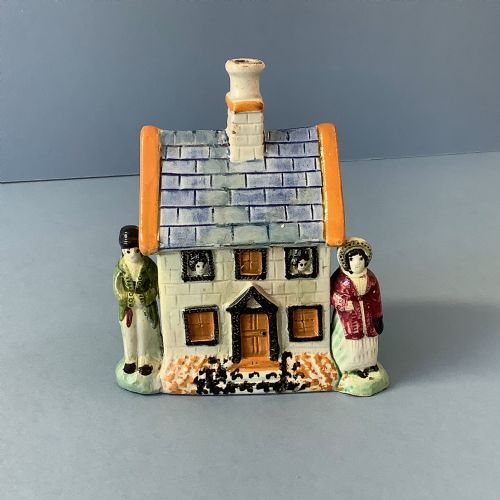 antique early c19 prattware money box - CATEGORY: ANTIQUE CERAMICS - DATED 19TH CENTURY
